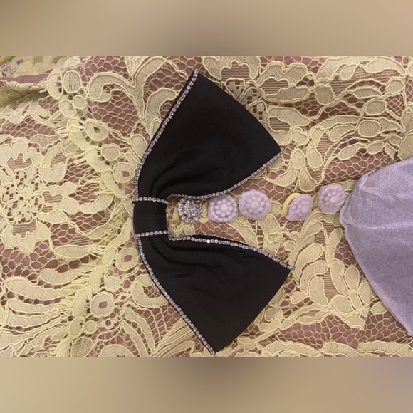 Self Portraits Lime Cord Lace Mini Dress With Bows - Picture 3 of 3